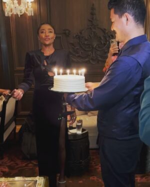 Patina Miller Instagram - Thank you @baccarathotels for hosting such a beautiful evening in your gorgeous space! What a way to celebrate finishing the marathon and my birthday! The best night with friends and family ❤️❤️ (who sings doooown!) Cheers 🥂#ad #birthday #marathoner #bestnight #sosore
