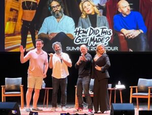 Paul Scheer Instagram - Wow a Tour! Thanks to everyone for coming out to see HOW DID THIS GET MADE?! The crowds, costumes, the friendship bracelets, the songs and of course Morgan! We loved every second of it. We will be back. Keep posting your pictures #hdtgmtour and now all the tour shirts are up @teepublic 
(The last shot is by Bryan Laskky & the poster by #AlexanderForbes)