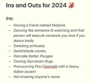Paul Scheer Instagram - My Ins and Outs for 2024