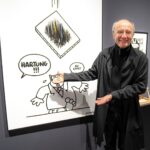 Philippe Geluck Instagram - Philippe Geluck nous donne une petite leçon d'allemand avec ce tableau exposé lors de la BRAFA 2022. À votre service !