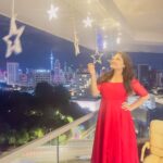 Priyanka Nalkari Instagram - #mybalcony #starlights #christmasdecor #favsymbol #star #cutegirlinreddress #evening #view #malaysia #kl #insta #instagood #instadaily #instafashion #instagram