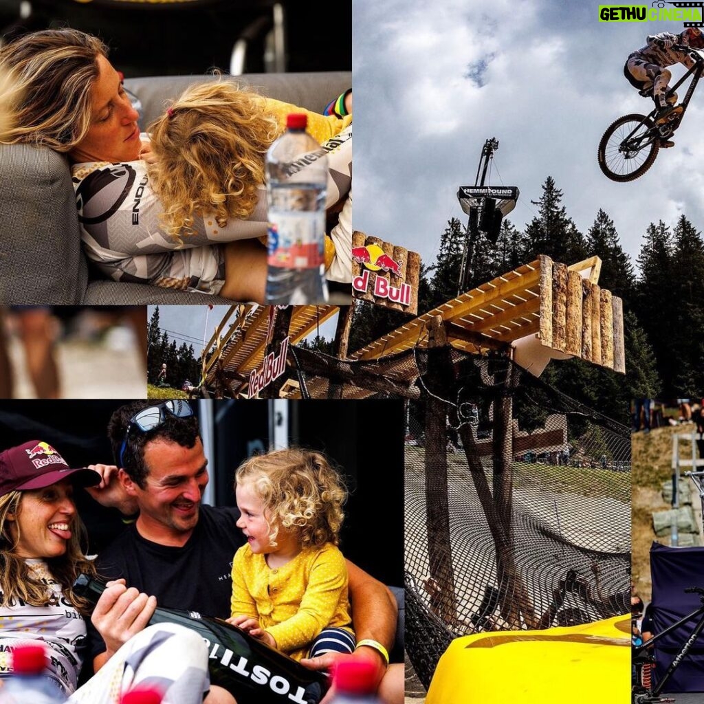 Rachel Atherton Instagram - This day Still feels like a dream! ⭐❤🥇 feeding arna in that champagne haze felt like magic ⭐ I don’t even know how it happened 🥇 Im beyond grateful to @dan_atherton for making us start @dyfibikepark ❤ Living there & riding there every weekend has done me so much good… when arna was a little baby, it was my lifeline , walking down there with her asleep in the sling, for a coffee & lunch, knowing it would be full of my family & friends & like minded bikers… it really saved me in so many ways from that loneliness you feel as a new mum… And then as I started riding, @dyfibikepark offered me everything I needed, a safe place to be with my baby girl with my mum or olly chilling with her, with no judgment, I remember breastfeeding in the cafe & all these young lads like “ok cool, no big deal” A perfect place to just ride & have so much fun & forget your fears…. & before I knew it I was back lapping the big tracks & sending the gnar, & then more recently I’ve been back taking it seriously as I aimed for this race, banging out full times runs & feeling the race joy come back ❤❤⭐⭐❤❤ I feel so ridiculously grateful for last weekend, thanks everyone ❤ @svenmartinphoto