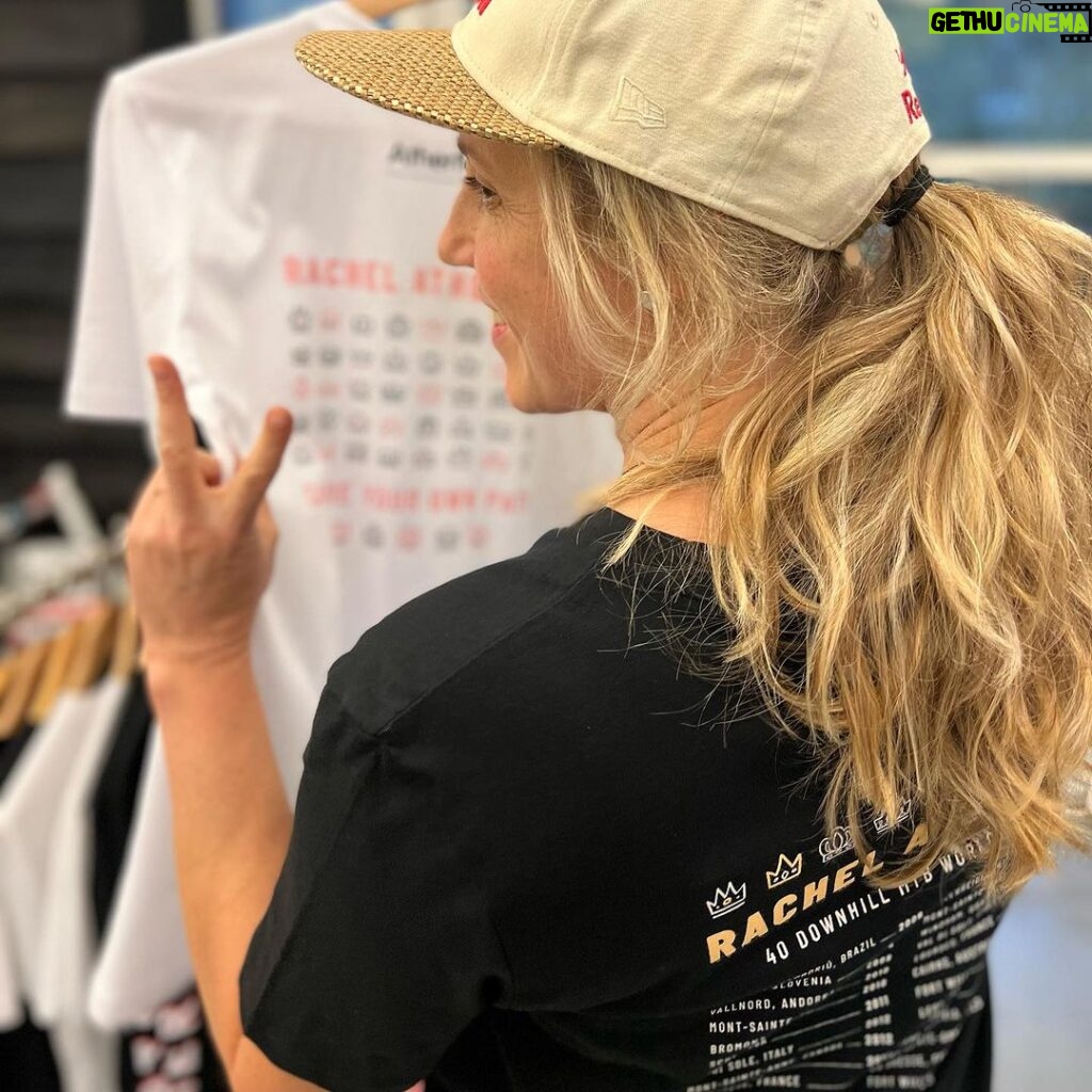 Rachel Atherton Instagram - My T- Shirt re-stock 🥰🥺😝You guys seemed to Love them at Fort William which was so rad ❤ 40 wins Band Style // or 40 crowns Adult & kids ❤ we’ve finally ordered more sizes & you can find them on the @athertonbikes website under “Gear” Link in bio ✌ @dora_rgb helped design these and I love them ❤ Felt weird to make a T shirt blowing my own trumpet but then I just thought, YOLO 😂 Thanks so much Dora, for creating the crown 👑 vibe so perfectly ❤👑❤🌈 If you order now they should be with you before CRIMBO / Christmas ❤ Carve your own path.