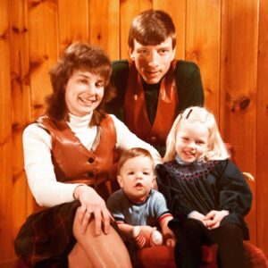 Rachel Nichols Instagram - In case you were wondering what “professional family photos” looked like in Maine in the 80s…here ya go! Happy Saturday night! Nothing beats his-and-hers matching leather vests, am I right?

@hunterjamesnick