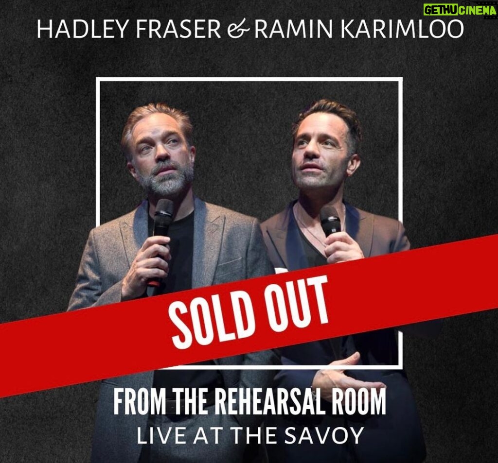 Ramin Karimloo Instagram - Amazing. Thank you folks. Gonna be fun. @hadleyfraser @theo.jamieson @savoytheatreldn @atg_tickets #soldout