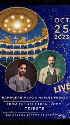 Ramin Karimloo Instagram - Some rehearsal footage for From The Rehearsal Room: Trieste. @hadleyfraser & I will be performing ‘Dirty Rotten Number’ (Dirty Rotten Scoundrels), ‘Empty Chairs at Empty Tables’ (Les Miserablés) & ‘You’ll Be Back’ (Hamilton). We might sing some other numbers too……we shall see. Tickets available here https://bit.ly/3RVMkro