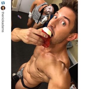 Randy Harrison Instagram - #Repost @thenickadams with @repostapp.
・・・
Another day at the office... #ptown #skivviestour #provincetown @theskivviesnyc @randyharrisongram 🍥🎂🍰 🎭🎪🎨