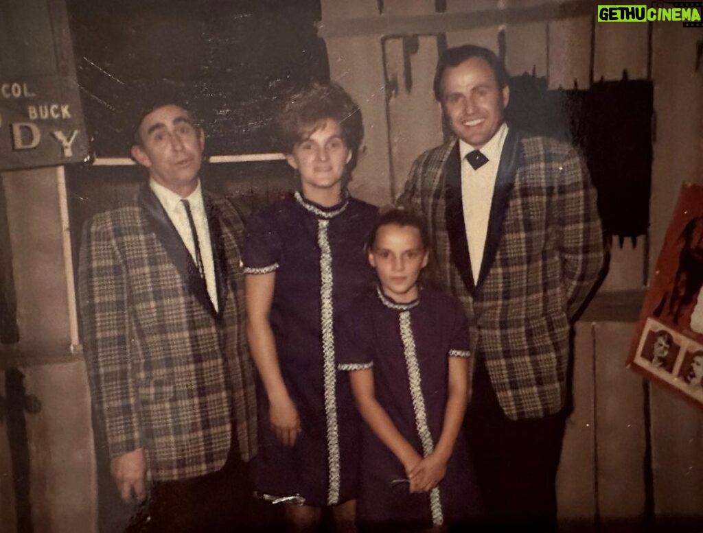 Rhonda Vincent Instagram - 1971 - September 18 - Marceline Missouri - Frontier Jamboree - Lonzo & Oscar from the Grand Ole @opry with Carolyn & Rhonda Vincent (I loved these dresses that my Mom made for us - and a great use of rick rack!) Marceline, Missouri