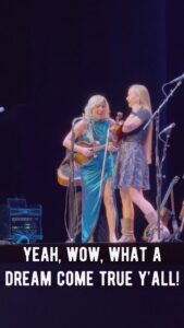 Rhonda Vincent Instagram - Rhonda Vincent invites Hillary Klug on stage to fiddle and dance! 🤩 @rhondavincent @hillaryklug #fiddle #buckdance #flatfoot #clogging #bluegrass #banjo #mandolin #hillaryklug #rhondavincent