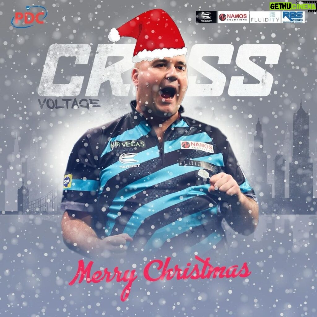 Rob Cross Instagram - Have a great Christmas everyone! 🌲⚡ @targetdarts @NamosSolutions @pwrbyfluidity @scott_rbs