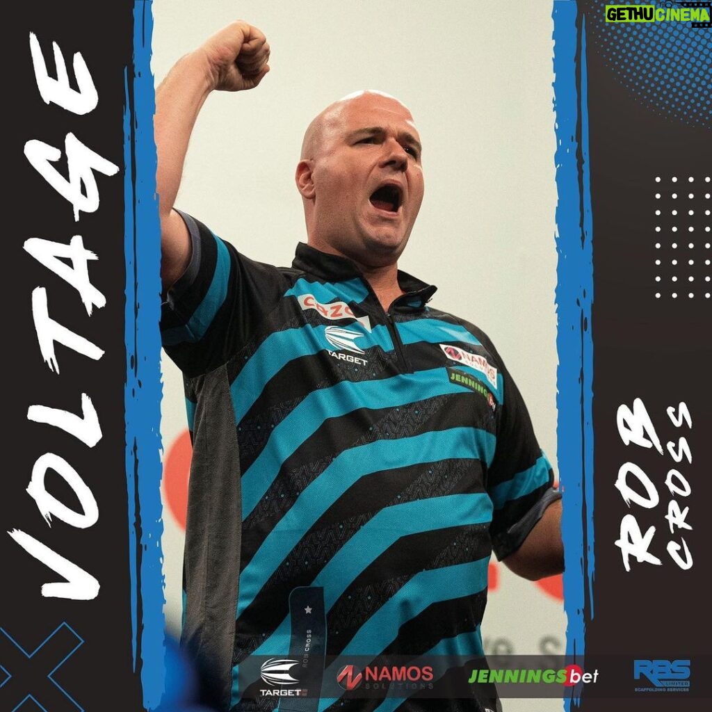 Rob Cross Instagram - Here we go! Back at the Palace. Big game ahead this afternoon. I’m bang up for it against a tough opponent Merv. Thanks for all the messages of support. ⚡ @targetdarts @NamosSolutions @jenningsbetinfo @scott_rbs 📸 @_taylorlanningphotography_