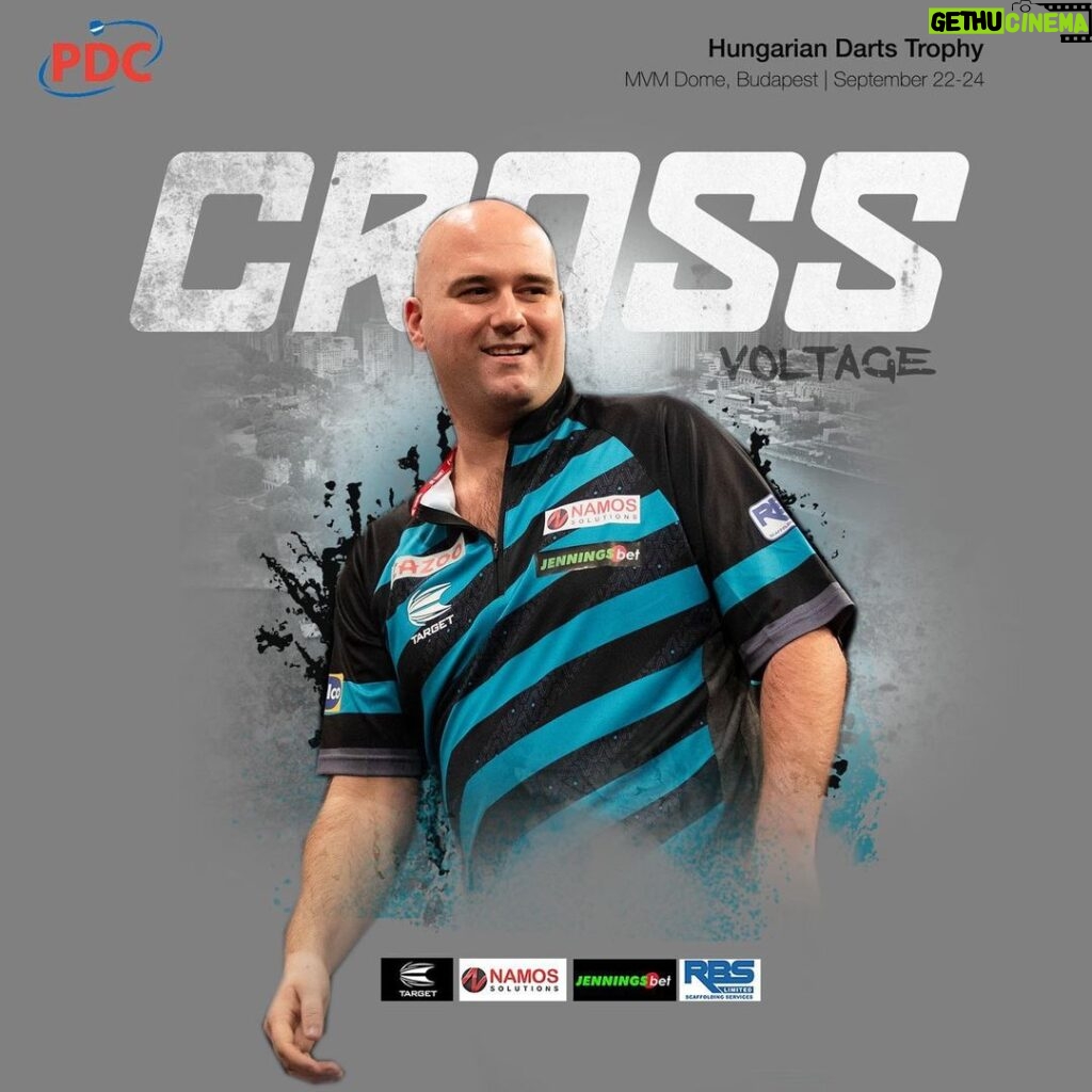 Rob Cross Instagram - Ready to go here in Budapest, the early prep has started for the Hungarian Darts Trophy. I take on Luke Woodhouse and the aim is for a good run! Thanks for all the support. ⚡ @targetdarts @NamosSolutions @jenningsbetinfo @scott_rbs