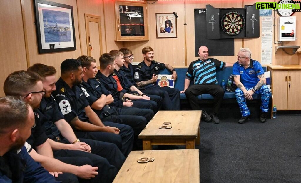 Rob Cross Instagram - Really happy to beat the brilliant Tomoya Goto, now I need to find a better level tomorrow. I was also privileged to get a tour of HMS Lancaster with Wrighty. What a great bunch of lads. Keep up the great work. ⚡ @targetdarts @NamosSolutions @pwrbyfluidity @scott_rbs