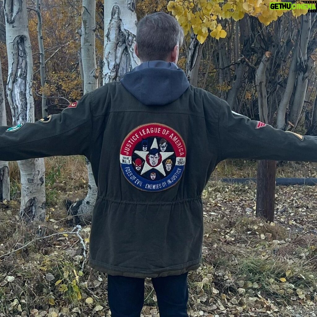 Rob Liefeld Instagram - Nerd in the wild. Brought my heavy winter nerd coat. #vintage #justiceleague - Joy bought me this coat from the Warners Studio store back in 1994 when she was working on the lot.