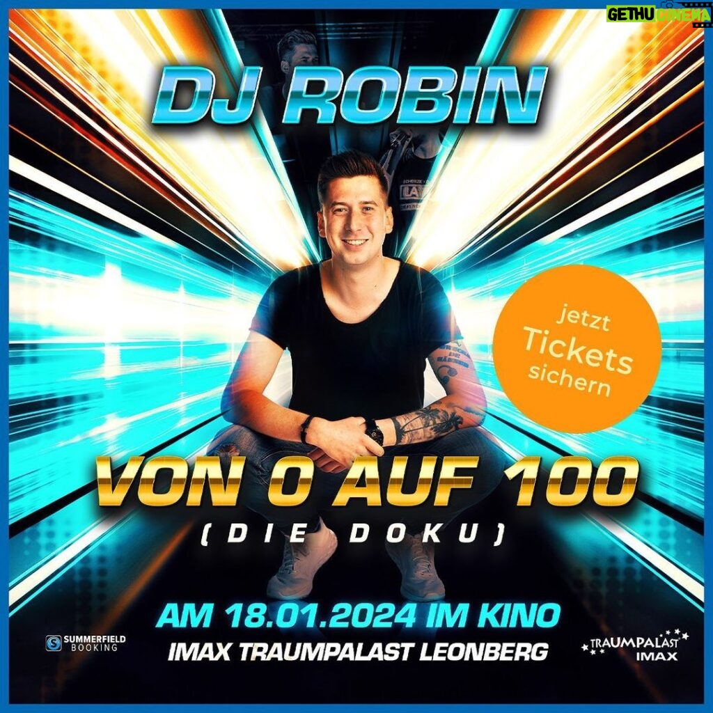 Robin Leutner Instagram - Der Vorverkauf hat gestartet! Sichert euch jetzt eure Tickets für das exklusive Event ⭑DJ Robin-Doku: Von 0 auf 100⭑! 🥳😱 Mit „Layla“ stürmte DJ Robin 2022 die deutschen Charts, jetzt kommt seine Geschichte exklusiv auf die größte Leinwand der Welt. 🤩 #traumpalast #wirsindkino #kinoprogramm #kino #film #movie #djrobin #djrobindokuvon0au100