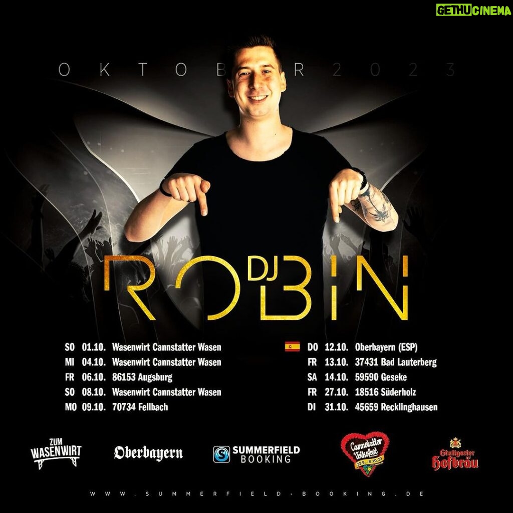 Robin Leutner Instagram - Es Oktobert sehr 🎉🎉🥰 Wo seid Ihr im Oktober am Start? 😍 #summerfieldbooking #djrobin #oktober #layla #bumsbar #hotel #rapunzel #246 #party #tour #herbst #mallorca #wasen #stuttgart