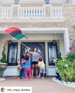 Rockmond Dunbar Instagram - Posted @withregram • @mrs_maya_dunbar The good brother Marcus has his energy over the Dunbars! Our new flag arrived on his birthday of all days and we couldn't be happier or more proud! ❤️🖤💚 #marcusgarvey #panafricanflag #panafricanism #blackhomeschoolers #blackhomeschooling #blackhomeschool365 #blackhomeschoolfamily #blackhomeschoolfamilies #blackhomeschoolmom #blackpride #blacklove #blackfamilies #blackpower #blackunity #blackhistory #garveyism