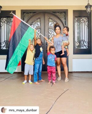 Rockmond Dunbar Instagram - Posted @withregram • @mrs_maya_dunbar The good brother Marcus has his energy over the Dunbars! Our new flag arrived on his birthday of all days and we couldn't be happier or more proud! ❤️🖤💚 #marcusgarvey #panafricanflag #panafricanism #blackhomeschoolers #blackhomeschooling #blackhomeschool365 #blackhomeschoolfamily #blackhomeschoolfamilies #blackhomeschoolmom #blackpride #blacklove #blackfamilies #blackpower #blackunity #blackhistory #garveyism