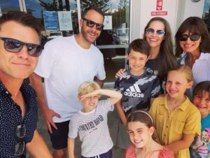 Rodger Corser Instagram - Great start to the year with family and friends...and I still have the longest run-up in #caravanparkcricket history!! #byron #surf #sand #kids @ingeniaholidays #ingeniaholidaysbyronbay #ingeniaholidays