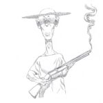 Rodrigo Goulão de Sousa Instagram - #drawing #pen #hunter #gun #digitalart #art #color