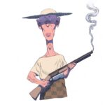 Rodrigo Goulão de Sousa Instagram - #drawing #pen #hunter #gun #digitalart #art #color
