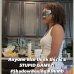 Royce Reed Instagram – Anyone else think this is the dumbest game ever? #ShadowBoxing #RoyceReed, #MomAndSon #DancingMom #CheerCoach #HBCU #explore