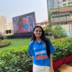 Ruhanika Dhawan Instagram – Smiling big,but my heart is racing. #jeetegaindia #india #IndvsAus #cwc23 #worldcup #worldcupfinal2023