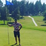 Ryan Merriman Instagram - I'm 6ft tall.....you do the math, thats a big flag stick ha!! #bigstick #birdie #golf #patriot cup cammo #digicamo ⛳🏌️‍♂️👍and yes, always be afraid of a guy that can drop birdies in flops @chase54golf