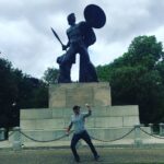 Ryan Merriman Instagram - Achilles... the man, the myth, the legend and also the first nude sculpture in london☝️😁 As a man this pose was a must! #london #sculpture #stud #goals #badass