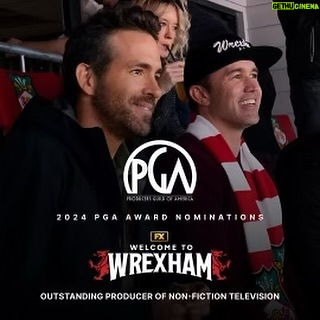 Ryan Reynolds Instagram - Five Emmys and now this. Immensely proud of #WelcomeToWrexham and the entire crew. Particularly my fellow producers, @robmcelhenney and @grd212 who put SO MUCH LOVE into this. And huge thanks @producersguild for the recognition. All episodes streaming now on @hulu and @disneyplus @maximumeffort @wrexhamfx