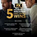Ryan Reynolds Instagram – Up the town! 🏆 Congratulations to the entire Welcome to Wrexham team for their 5 Emmy awards! #WrexhamFX