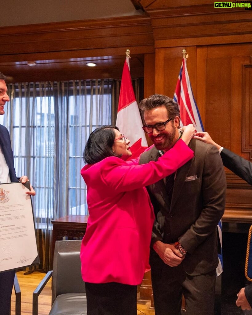 Ryan Reynolds Instagram - Receiving the Order of British Columbia is the honour of a lifetime. I could have been born anywhere but I had the dumb and incredible luck to be made in Vancouver. **Contrary to my earlier belief, the award is NOT a political appointment.** It’s merely symbolic and holds no real power. To that end, I may have made some promises to several folks working at Minerva’s restaurant in Kerrisdale - as well as Tyler who works in the produce section at Safeway on 4th and Vine. Grouse Mountain will never be a giant slip ‘n slide. Mountains don’t work that way. I shouldn’t have mentioned it much less commissioned detailed CAD drawings. Nor can I make the Vancouver Art Gallery my personal residence. That’s another overreach. Apologies to the gallery staff for any misunderstanding this morning. It isn’t “happy hour somewhere”. You have a job to do and I was out of line. ❤️🇨🇦❤️ Thank you, @lgjanetaustin and @davidebybc and everybody on the OBC selection committee. Also, huge thanks to my three older brothers, Patrick, Terry and Jeff as well as my mom, Tammy… we’re always there for each other. No matter what. Love you. p.s. Being home for 24 hours made my life 10,000 hours better. 🇨🇦🇨🇦