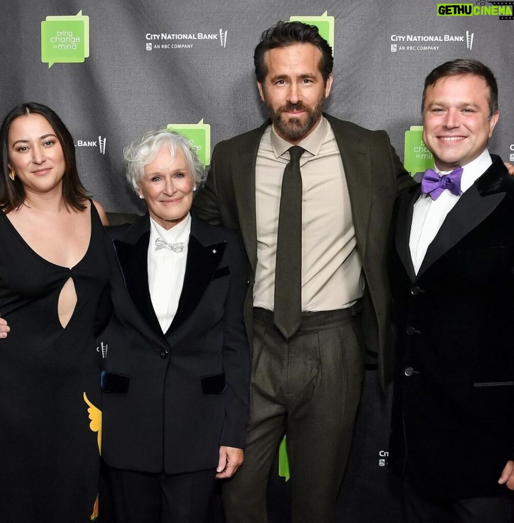 Ryan Reynolds Instagram - I miss Robin Williams. Pretty sure everyone does. His kids have turned his legacy into a living, breathing love-letter for good. It was a crazy honour to receive the Robin Williams Legacy Award last week at the annual Bring Change To Mind gala in NYC. The incomparable @glennclose started @bringchangetomind, whose mission is to end stigma and discrimination surrounding mental illness. Glenn literally saves lives by making space for these conversations. I love this woman. Give @bringchangetomind a follow for more info… Also, being roasted all night by some of the funniest people on earth was something I’ll never forget… without the help of a hypnotist.