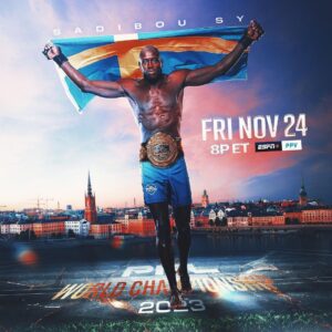 Sadibou Sy Instagram - 𝗧𝗵𝗲 𝗦𝘄𝗲𝗱𝗶𝘀𝗵 𝗗𝗲𝗻𝘇𝗲𝗹 ready for an encore 

@sadibousy eyes his second PFL Welterweight World Title 🏆🏆

[Friday, November 24th |🎟️in bio | #PFLWorldChampionship]