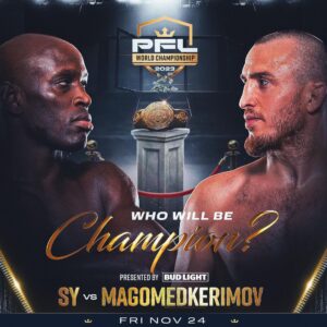 Sadibou Sy Instagram - 𝟮𝟬𝟮𝟮 𝗣𝗙𝗟 𝗪𝗲𝗹𝘁𝗲𝗿𝘄𝗲𝗶𝗴𝗵𝘁 𝗪𝗼𝗿𝗹𝗱 𝗖𝗵𝗮𝗺𝗽𝗶𝗼𝗻 🆚 𝟮𝟬𝟭𝟴 𝗣𝗙𝗟 𝗪𝗲𝗹𝘁𝗲𝗿𝘄𝗲𝗶𝗴𝗵𝘁 𝗪𝗼𝗿𝗹𝗱 𝗖𝗵𝗮𝗺𝗽𝗶𝗼𝗻

Who secures their second PFL Welterweight World Title in this rematch between old foes @sadibousy and @mmagomedkerimov 🏆💰

Let’s hear it👇