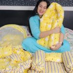 Sai Lokur Instagram - I am in love with this super soft and super cute bedding set combo from @fareto_international It includes : 1 Mattress With Net 1 Sleeping Bag 1 Nest with Three pillow 1 Blanket 1 Pillow Set 1 Carry bed And it costs only Rs 2499/- Go check it out on https://faretobaby.com/ #baby #babyessentials #babybeddingset #bedding #babybed #beddingset #newbornessentials #beddingcombo #babybedding #khalasi #cokestudio #babyreels #hospitalessentials #hospitalbag