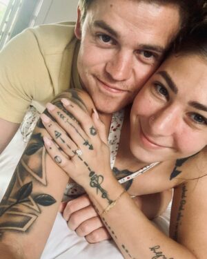 Sam Clemmett Instagram - Been a year since we got engaged. Wow. Beyond lucky to call you my wife 💙