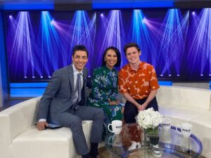 Sam Clemmett Instagram - Thank you @pix11news for having me on to chat about Queen Charlotte!! 

Styling @mrfabioimmediato 
Grooming Alex Keating 
Thank you @sandroparis