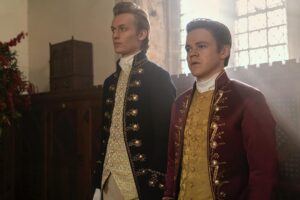 Sam Clemmett Instagram - Serving the crown! Queen Charlotte: A Bridgerton Story - coming to Netflix, 4th May! @bridgertonnetflix @netflix @shondaland #queencharlotte #bridgerton #brimsley