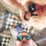 Sarah Felberbaum Instagram - Random photo dump in ascensore . @danielederossi I love being stupid with you. . . #justcause #elevatorlove