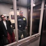 Sarah Felberbaum Instagram - Random photo dump in ascensore . @danielederossi I love being stupid with you. . . #justcause #elevatorlove