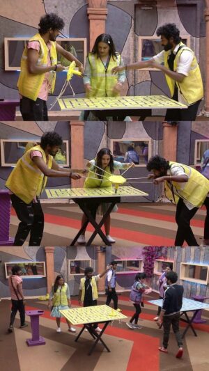 Saravana Vickram Instagram - Vickram @im_raveena_daha  and @nixen_official took the lead in the House Cleaning Task, well-deserved victory! 🥇💥 #TeamSaravanaVikram #raveena #nixen #biggbosstask #bb7games
#saravanavikram #biggboss7 #bb7 #biggboss7tamil #Disneyplushotstartamil  #VijayTelevision #vijaytv
