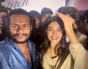 Sathvik Anand Bandela Instagram - Thanks @rashmika_mandanna mam for launching our #Baby [ PREMISTHUNA SONG ] and Thanks for reacting positively for my MANAKULAP AMMAI dialogue 😂💥