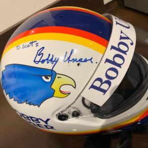 Scott Borchetta Instagram - Tough days when your heroes leave this Earth... Bobby Unser was one of the GOAT’s. Hell, he’d tell you he was THE GOAT!!! He loved his family & friends, he loved life, he loved Lisa, he loved racing and he loved winning. And he loved whiskey. And moonshine. 😂 I am proud to say he was my friend. The cars felt like they should be covered today. There’s a picture here of me & Mark at Ontario and a couple other very special memories. Part of me leaves with you my dear friend. Give ‘em hell... and make ‘em laugh, Bobby!!! There will never be another.