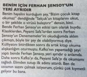 Selçuk Aydemir Instagram - Normalde derdimi bu kadar net anlatamam, editör iyi toparlamış sağ olsun :) Mahalleden Arkadaşlar, Liseden Arkadaşlar, Evrak Kürek, üçü de iddiasız, samimi ve eğlenceli. Varsa kitap okumayı sevmeyen yakınınız, lütfen deneyin... Röportajın tamamı bu ayın OT’unda.
@dergiot @kusuratyayinlari @inkilapkitabevi