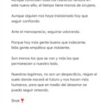 Shakira Instagram - Aunque continúen abiertas nuestras heridas en este nuevo año, el tiempo tiene manos de cirujano. Aunque alguien nos haya traicionado hay que seguir confiando. Ante el menosprecio, seguirse valorando. Porque hay más gente buena que indecente. Más gente empática que indolente. Son menos los que se van y más los que permanecen a nuestro lado. Nuestras lagrimas, no son un desperdicio, riegan el suelo donde nacerá el futuro y nos hacen más humanos, para que en medio del desamor se pueda seguir amando. Shak❣️