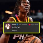 Shaquille O'Neal Instagram - Shaq commented this under our Bol Bol post! 🤣🐐 He’s been a big supporter of Bol over the past few years…even back when he was with Denver. The Suns have let him loose over the last two games and he has 25 PTS on 10/13 FG off the bench during that span. @shaq (🎥: NBA on TNT)