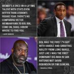 Shaquille O'Neal Instagram - There's still no comparing Victor Wembanyama to Bol Bol, but your big man point...👀👀😄 @shaq