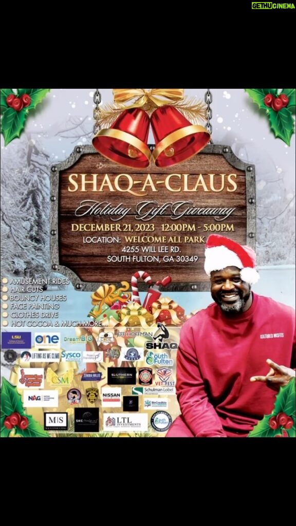 Shaquille O'Neal Instagram - Shaq-a-Claus at South Futon #merry xmas