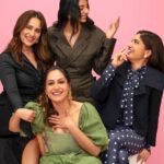 Shibani Bedi Instagram - The squad is ready for the weekend!😎 #ThankYouForComing is now streaming on Netflix Styled by - @manishamelwani @devanshi.15 Outfits Bhumi - @maisonvalentino Kusha - @coucoo Shibani - @truffle_india Dolly - @thelocalvintage_ @shehnaazgill @karanboolani @balajimotionpictures @akfcnetwork